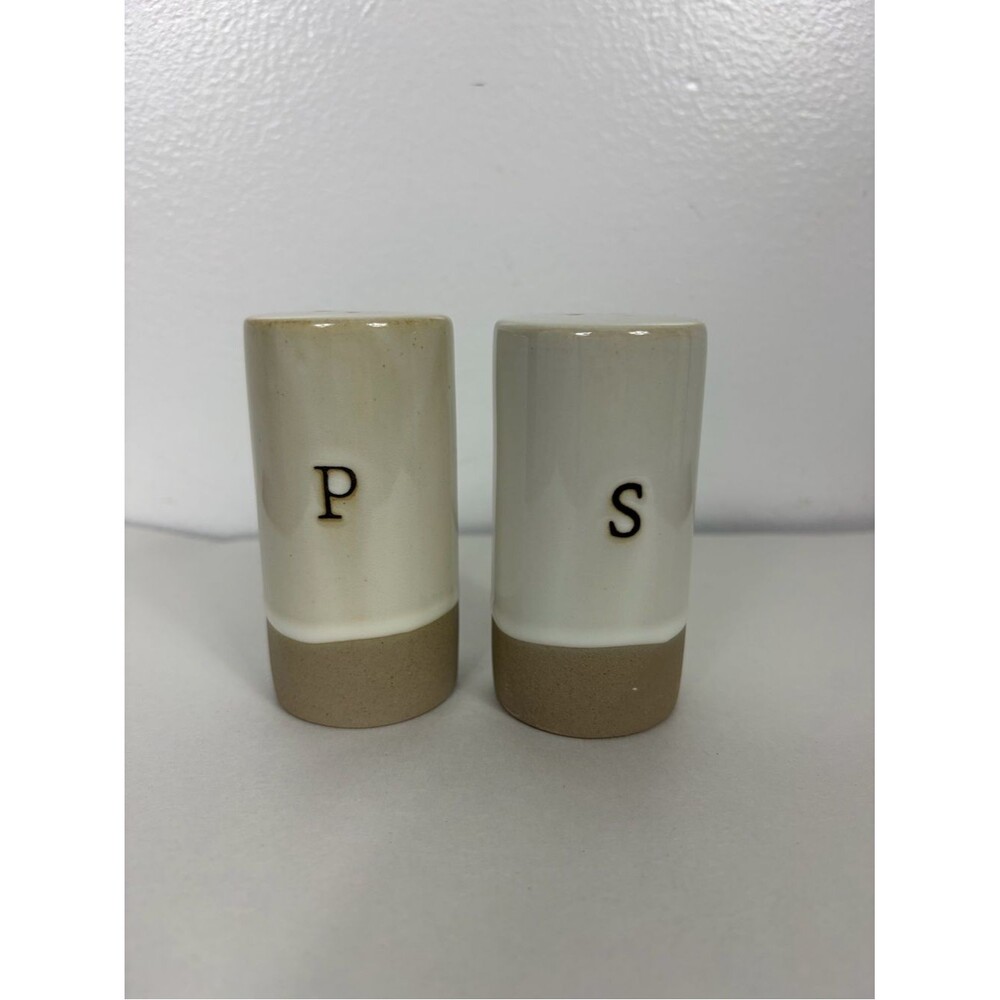 Hearth & Hand Ceramic Salt and Pepper Shakers - Cream and Tan